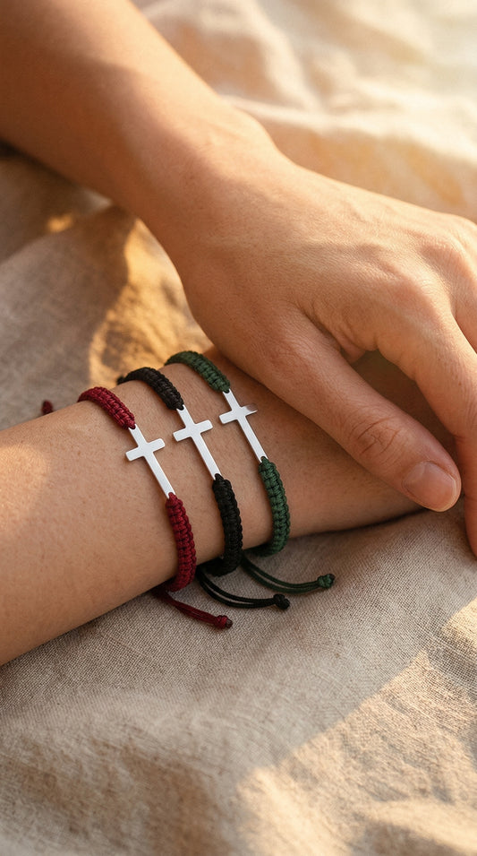 Kreuz Armband geflochten
