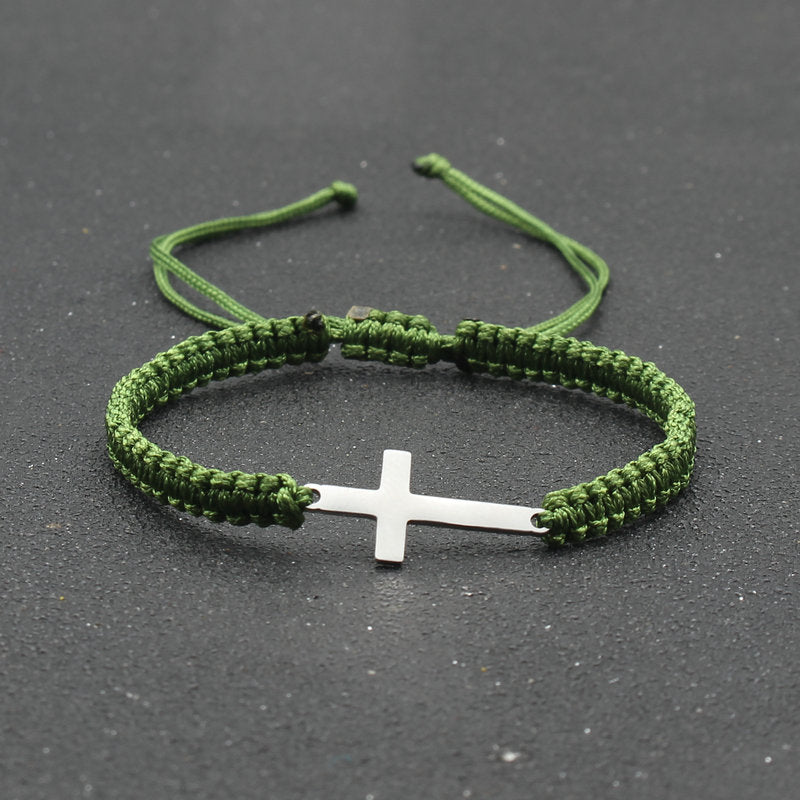 Kreuz Armband geflochten